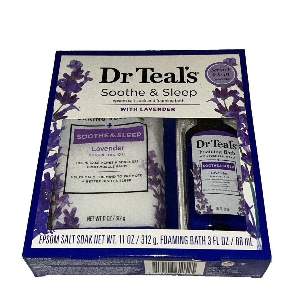 Dr Teal's Soothe & Sleep Lavender Epsom Salt Soak & Foaming Bath 2 Pc Gift Set